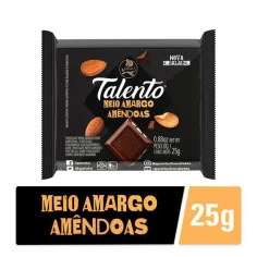 Chocolate Meio Amargo com Amêndoas TALENTO 25g