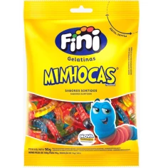 Bala de Gelatina Minhocas sabores sortidos FINI 90g