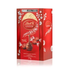 Ovo de Páscoa ao Leite Recheio Trufa de Chocolate ao Leite Cremoso Lindt Lindor Caixa 235g