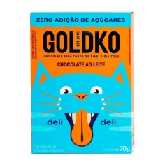 Chocolate Ao Leite Zero Açúcar Deli Deli GOLDKO 70g