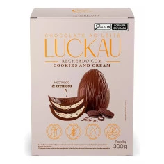 Ovo De Páscoa ao Leite Cookies And Cream LUCKAU 300g