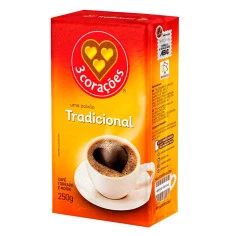 Café Moído Tradicional à Vácuo - 3 CORAÇÕES 250g