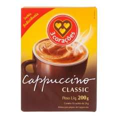 Cappuccino Solúvel Classic - 3 CORAÇÕES 200g