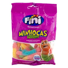 Bala de Gelatina Minhoca azedinhas FINI 100g