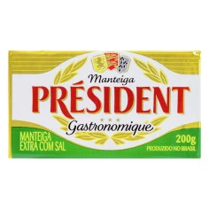 Manteiga Extra com Sal Tablete PRESIDENT 200g