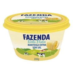 Manteiga Extra Sem Sal FAZENDA BELA VISTA 200g