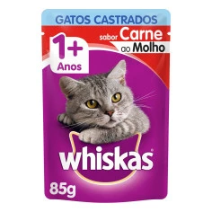 "Whiskas Delight: Carne ao Molho para Gatos Adultos Castrados"